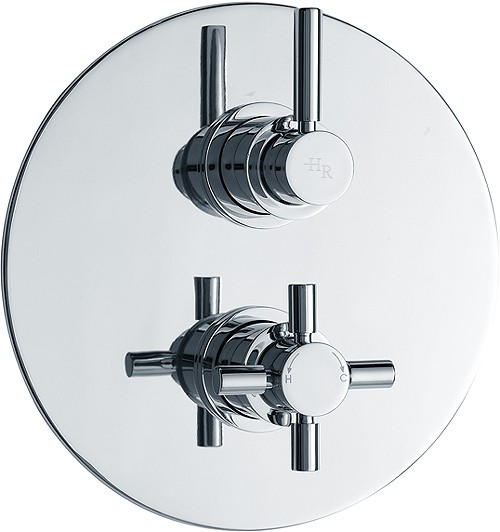 Twin concealed thermostatic shower valve with diverter technical image