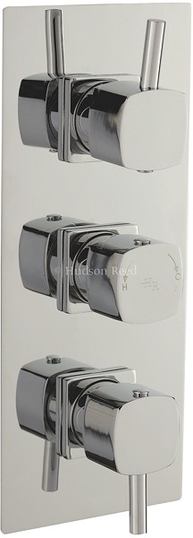 Triple concealed thermostatic shower valve. technical image
