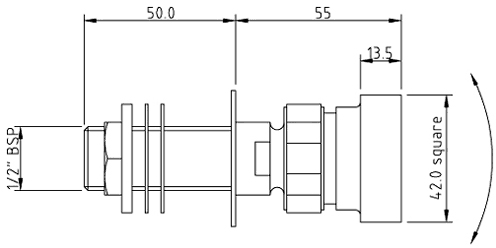 Triple Thermostatic Shower Valve, Head & Jets. technical image