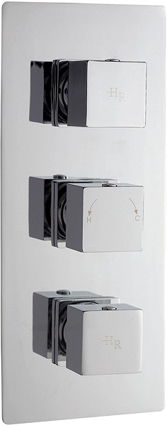 Triple Concealed Thermostatic Shower Valve (Chrome). technical image