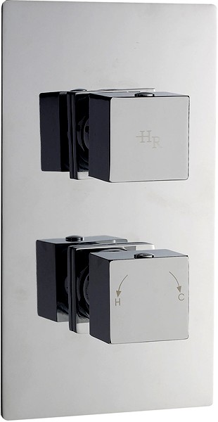 Twin Concealed Thermostatic Shower Valve With Diverter. technical image