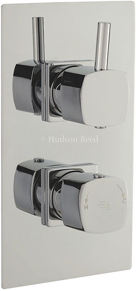 Twin Concealed Thermostatic Shower Valve With Diverter. technical image