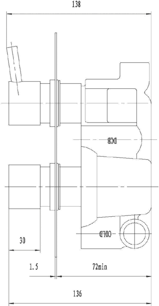 Twin Thermostatic Shower Valve, Diverter, Head & Slide Rail. technical image