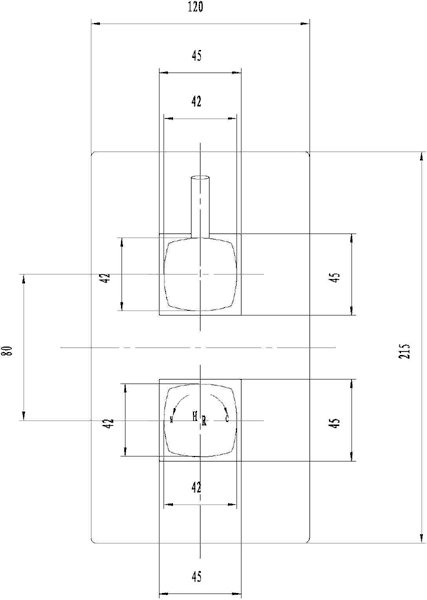 Twin Thermostatic Shower Valve, Diverter, Head & Slide Rail. technical image