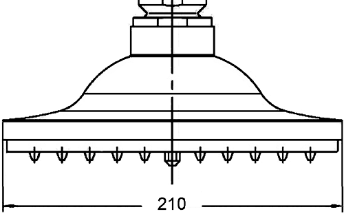 Traditional 8" shower rose technical image