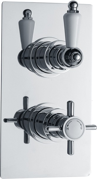 Twin Thermostatic Shower Valve (Chrome) technical image