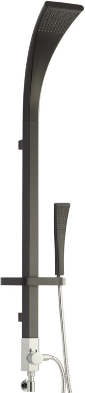 Modern Rigid Riser Shower Kit (Black). technical image