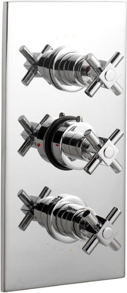 3/4" Triple Concealed Thermostatic Shower Valve. technical image