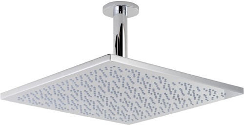 XXL Sheer Square Shower Head & Ceiling Arm. 35cm (14"). technical image