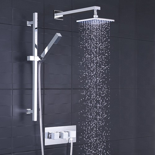 3/4" Thermostatic Shower Valve, Diverter, Head & Slide Rail. technical image