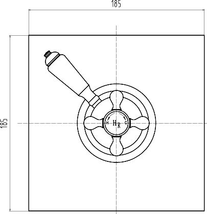 Dual concealed thermostatic shower valve. technical image