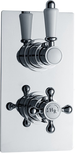 Dual concealed thermostatic shower valve. technical image