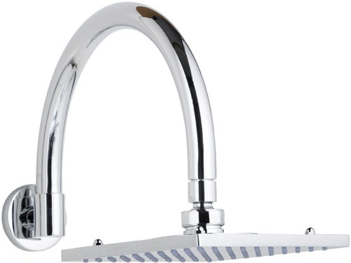 Curved Sheer Fixed Shower Head And Arm. technical image
