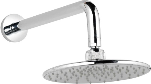 Ecco Round Fixed Shower Head And Arm. technical image