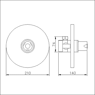 Concealed thermostatic sequential shower valve. technical image