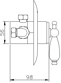 1/2" Concealed Thermostatic Sequential Shower Valve. technical image