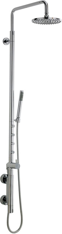 Indulge Vertical Shower Set With 4 Jets. Thermostatic. technical image