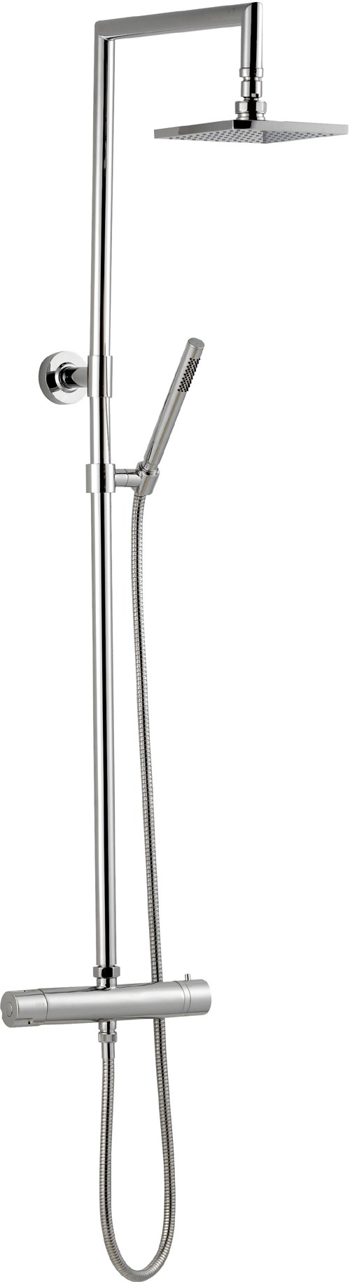 Tiamo Thermostatic Shower Set With Valve And Rigid Riser. technical image