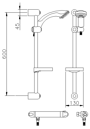 Reef Bar Valve With Slider Rail Kit. technical image