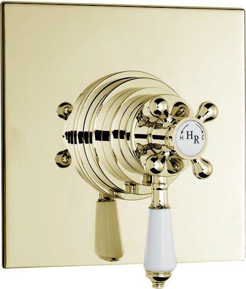 Dual concealed 3/4" thermo valve (special order, gold) technical image