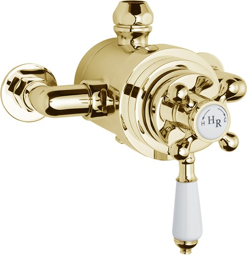 Dual 3/4" thermo shower valve (special order, gold) technical image