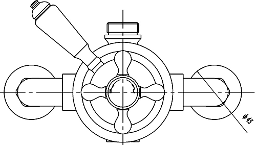 Traditional Dual Exposed Thermostatic Shower Valve. technical image