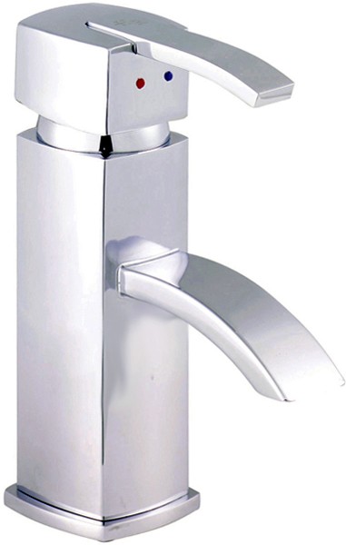 Mono Basin Mixer Tap With Pop Up Waste (Chrome). technical image