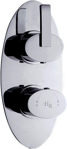 Twin Concealed Thermostatic Shower Valve With Diverter. technical image