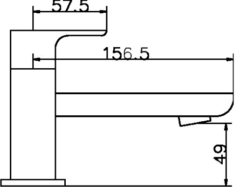 Bath Filler Tap (Chrome). technical image