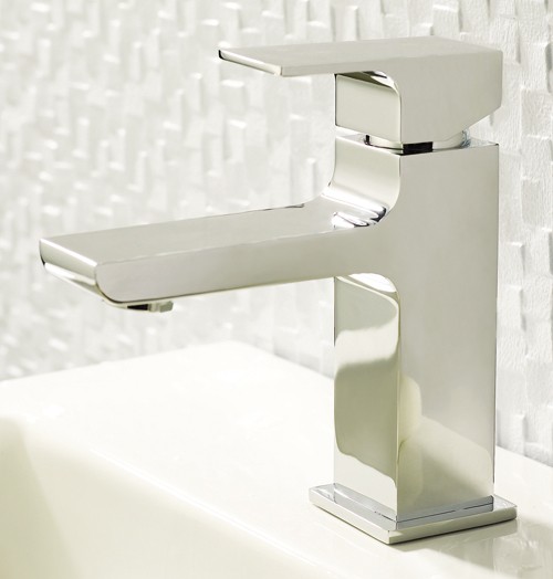 Mono Basin Mixer Tap With Push Button Waste (Chrome). technical image