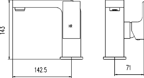 Basin Tap (Chrome). technical image