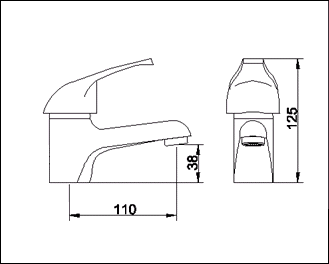Single lever mono basin mixer tap (Chrome) + Free pop up waste technical image