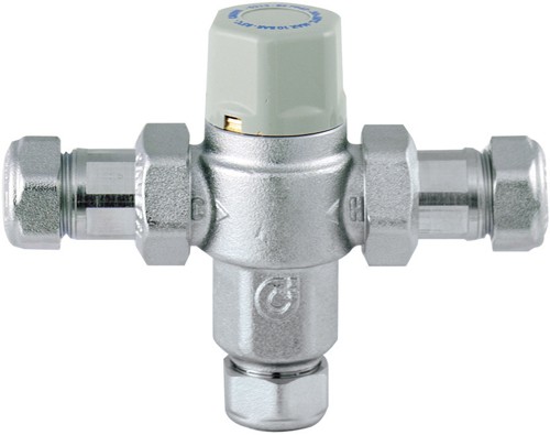 TMV3 Thermostatic Under Basin Blending Valve (15mm). technical image