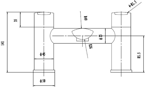 Bath Filler Tap (Chrome). technical image