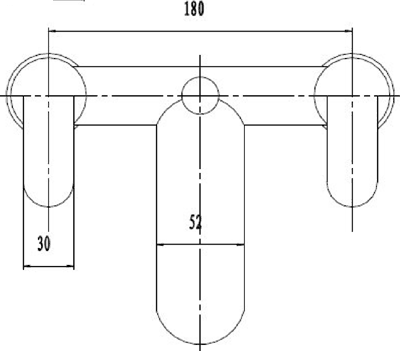 Bath Shower Mixer Tap With Shower Kit (Chrome). technical image