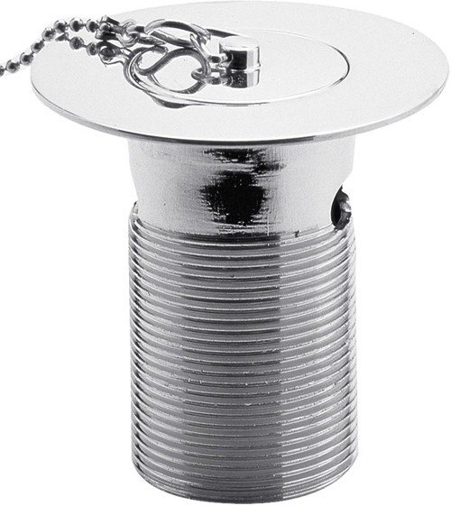 Belfast sink waste with brass plug and ball chain (chrome). technical image