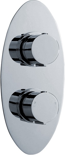 Twin Concealed Thermostatic Shower Valve (Chrome). technical image