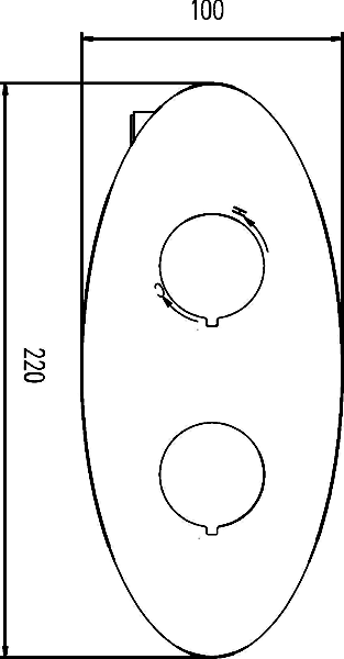 Twin Concealed Thermostatic Shower Valve (Chrome). technical image