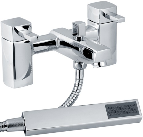Bath Shower Mixer Tap With Shower Kit & Wall Bracket. technical image