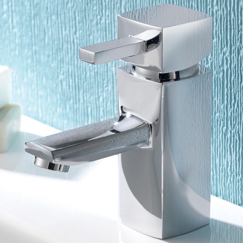 Mono Basin Mixer Tap With Pop Up Waste (Chrome). technical image