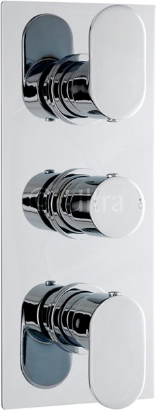 Triple Concealed Thermostatic Shower Valve (Chrome). technical image