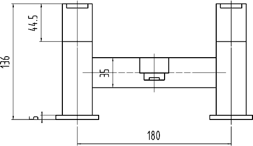 Bath Filler Tap (Chrome). technical image