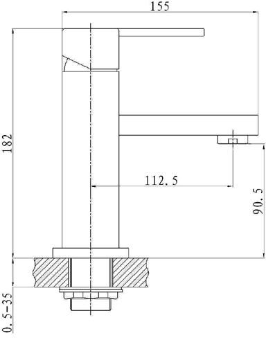 Basin Mixer & Bath Filler Tap Set (Chrome). technical image