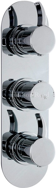 Triple Concealed Thermostatic Shower Valve (Chrome). technical image