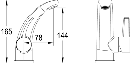 Basin & 5 Tap Hole Bath Shower Mixer Tap With Shower Kit. technical image