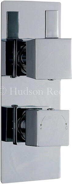 Twin Thermostatic Shower Valve & Thin Shower Head. technical image