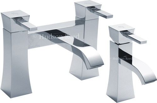 Basin Mixer & Bath Filler Tap Set (Chrome). technical image