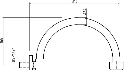 12" Apron Shower Head With Curved Arm (300mm, Chrome). technical image