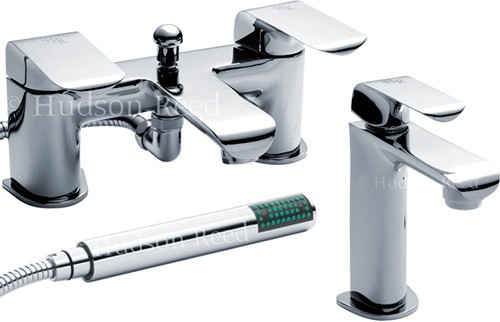 Basin & Bath Shower Mixer Tap Set (Chrome). technical image