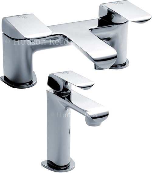 Basin Mixer & Bath Filler Tap Set (Chrome). technical image